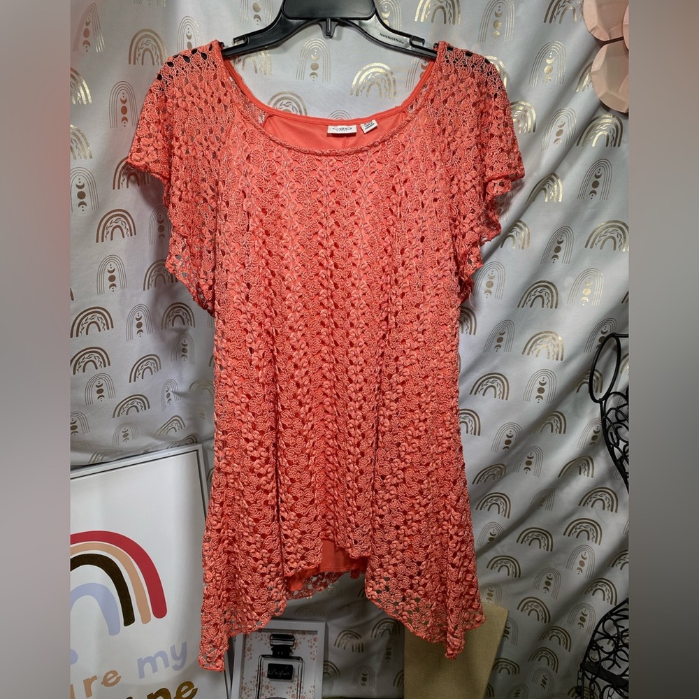 Cato Woman Vibrant Coral Blouse